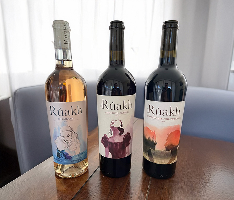 3 bottles of Ruakh wines